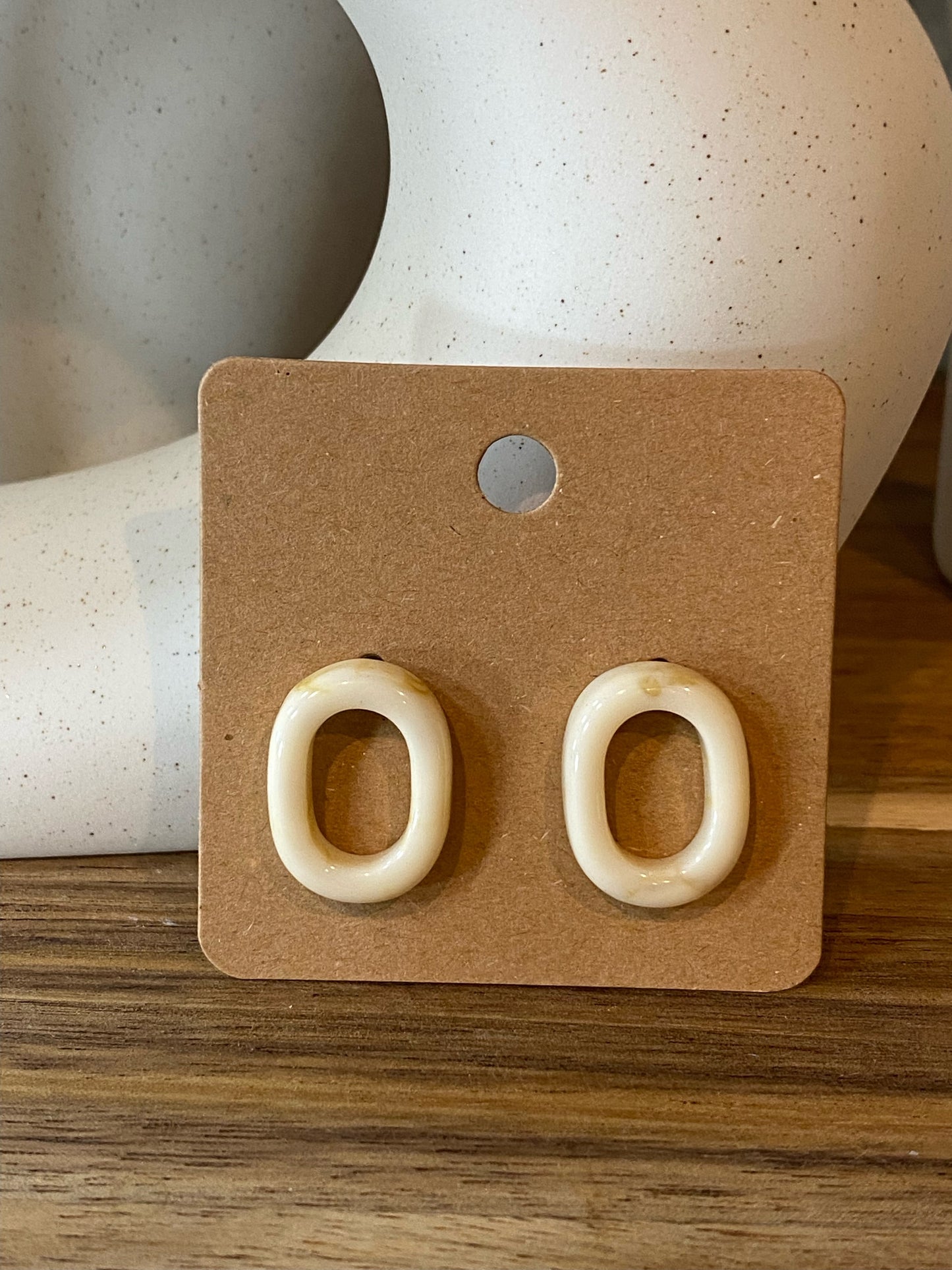 Off-White Tortoise Studs