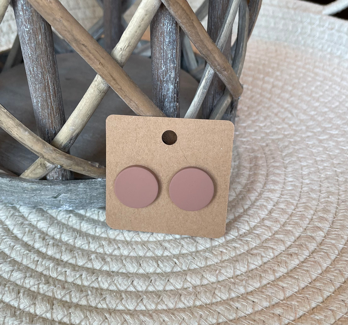 Tan Circle Studs