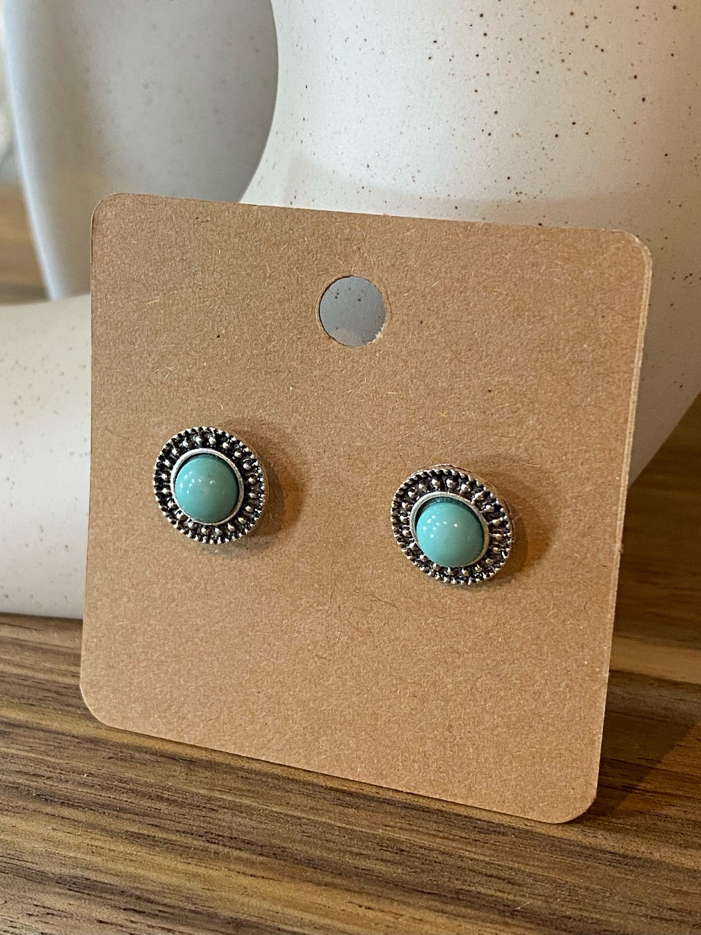 Turquoise Circle Studs