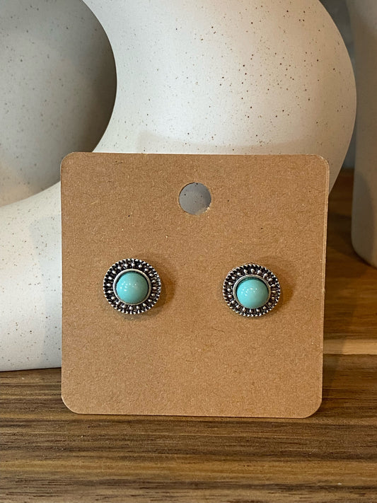 Turquoise Circle Studs