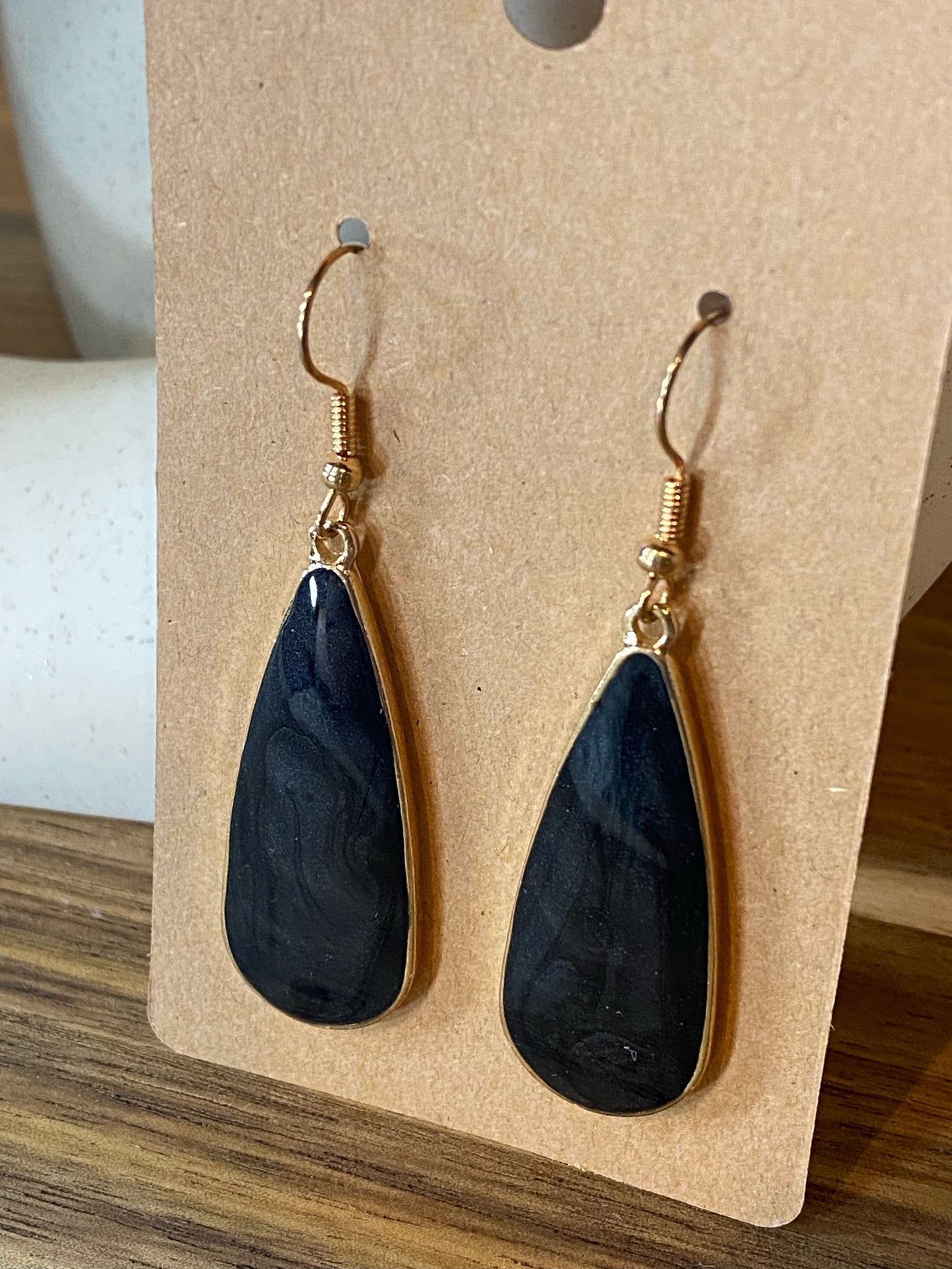 Black Water Drop Earrings