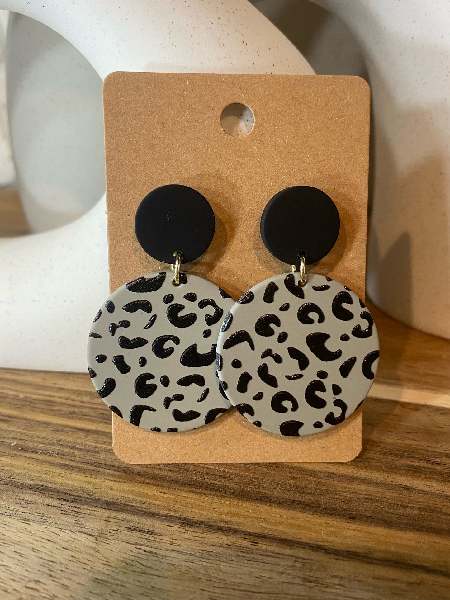Round Leopard Print Earrings