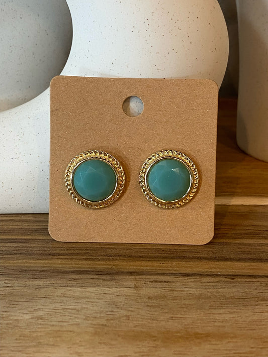 Blue Circle Studs