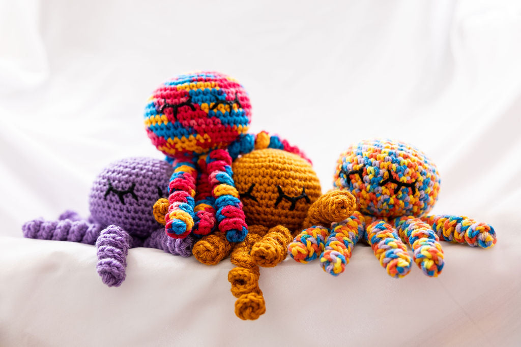 Crochet Octopus w/ Sleepy Eyes