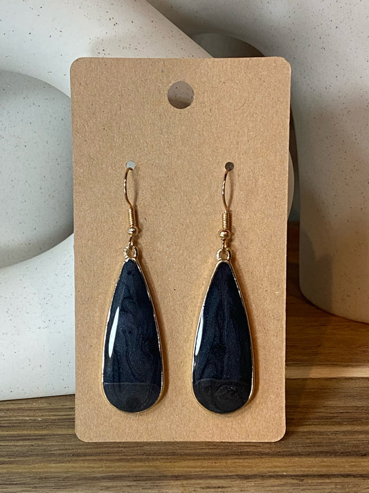 Black Water Drop Earrings